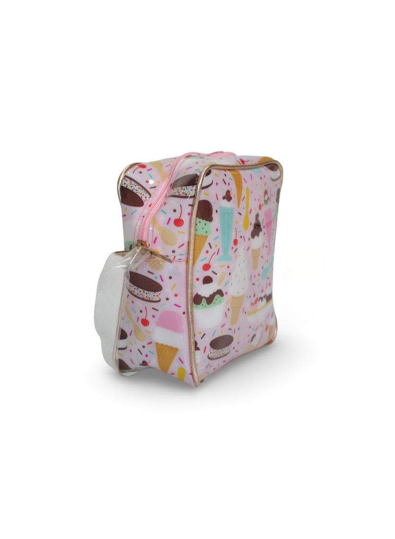 فانسي حقيبة كروس للبنات - وردية اللون بتصميم آيس كريم - Image 3